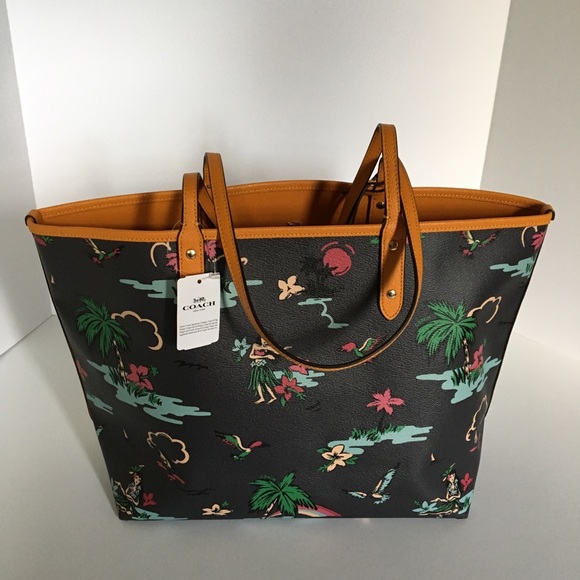 Coach Bags Coach Reversible City Tote Hawaiian Hawaii Print Poshmark